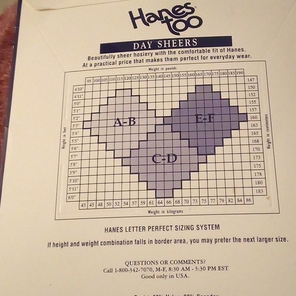 NIP - Hanes Too Pantyhose Barely Black Day Sheer - Size: AB -  STYLE-136 - Picture 5 of 5